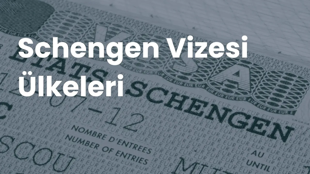 Bir pasaport sayfasında Schengen vize damgası, 'Schengen Vizesi Ülkeleri' başlığıyla